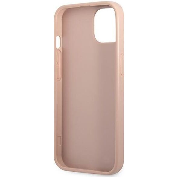 Guess Guess GUHCP13SPSATPP iPhone 13 mini 5,4" różowy/pink hardcase SaffianoTriangle Logo Cardslot