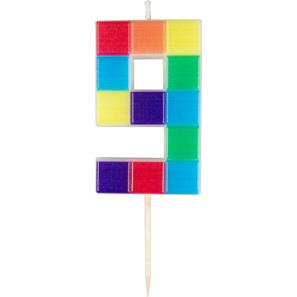 Arpex Świeczka cyferka klocki nr 9, 7 cm one size