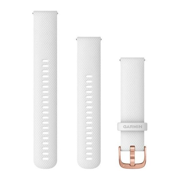 Garmin Pasek silikonowy na nadgarstek Quick Release 20 (biały / różowozłota sprzączka) (010-12924-10)