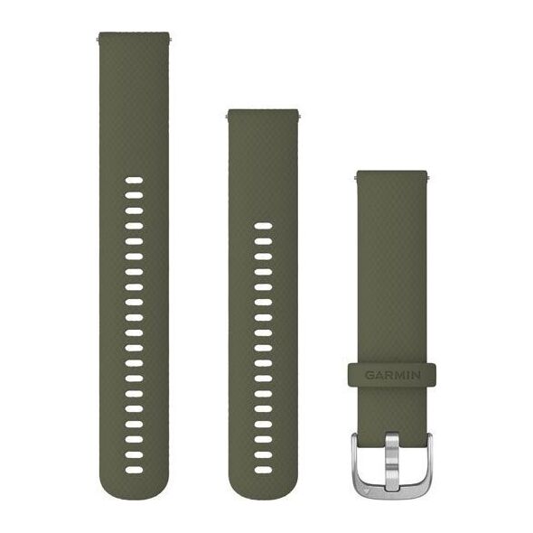 Garmin Pasek silikonowy na nadgarstek Quick Release 20 (zielony / srebrna sprzączka) (010-12924-11)