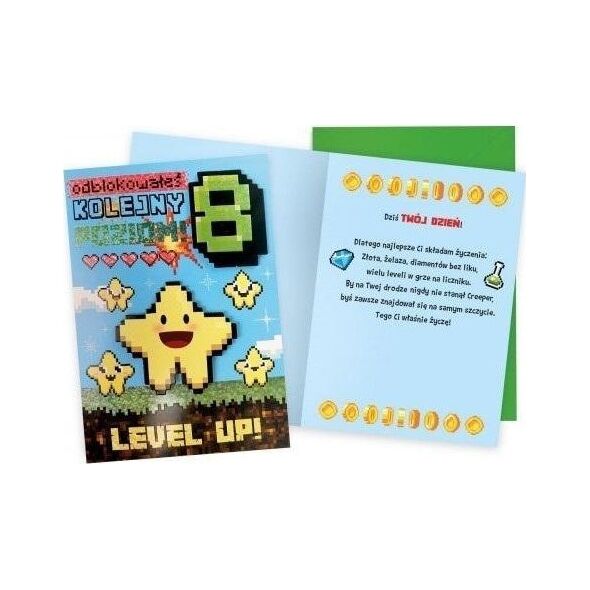 KUKARTKA Karnet Urodziny 8 level up