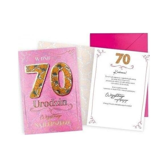 KUKARTKA Karnet Urodziny 70