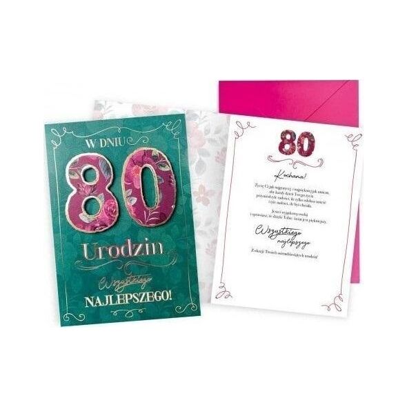 KUKARTKA Karnet Urodziny 80