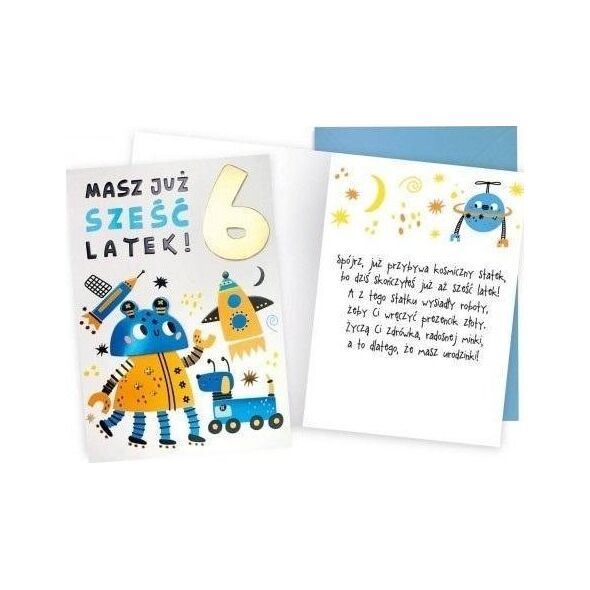 KUKARTKA Karnet Urodziny 6 roboty