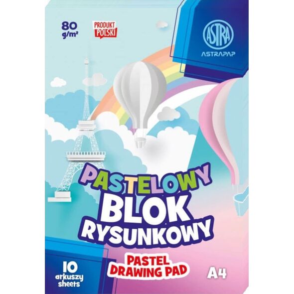 Astra Blok rysunkowy A4 pastel 10k 80g/m2 ASTRA 10szt