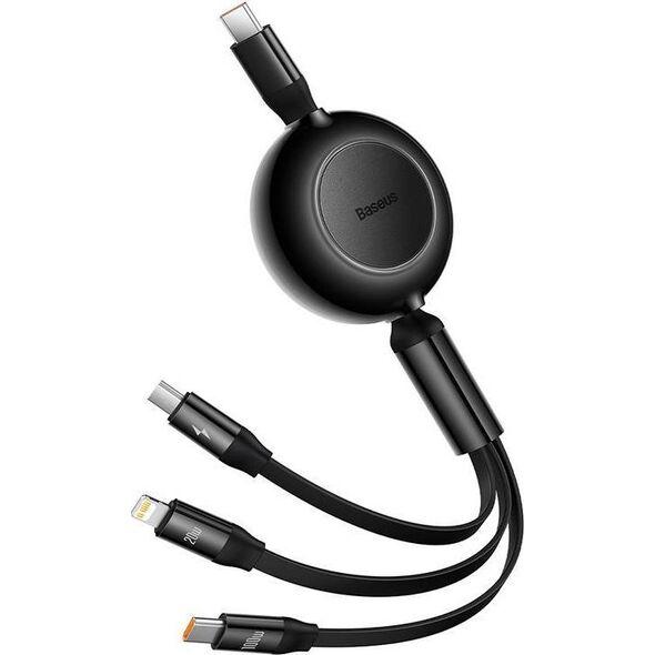 Kabel USB Baseus USB-C - USB-C + microUSB + Lightning 1.1 m Czarny (CAMJ010201)