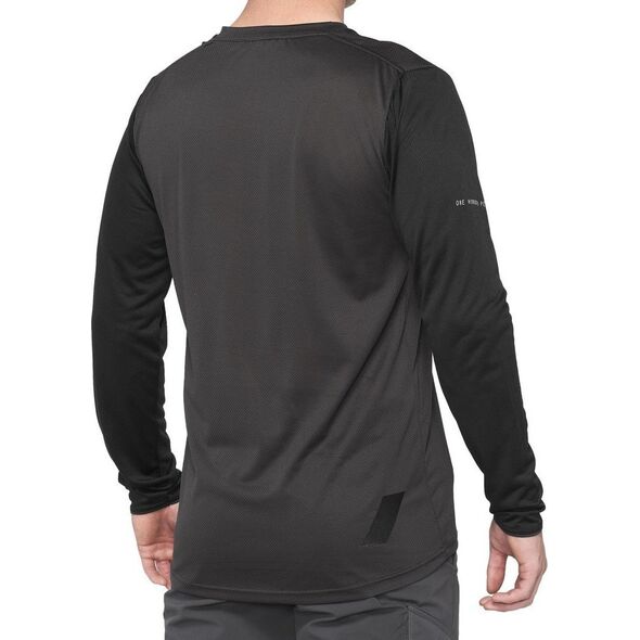 100% Koszulka męska 100% RIDECAMP Long Sleeve Jersey długi rękaw Black Charcoal roz. XL