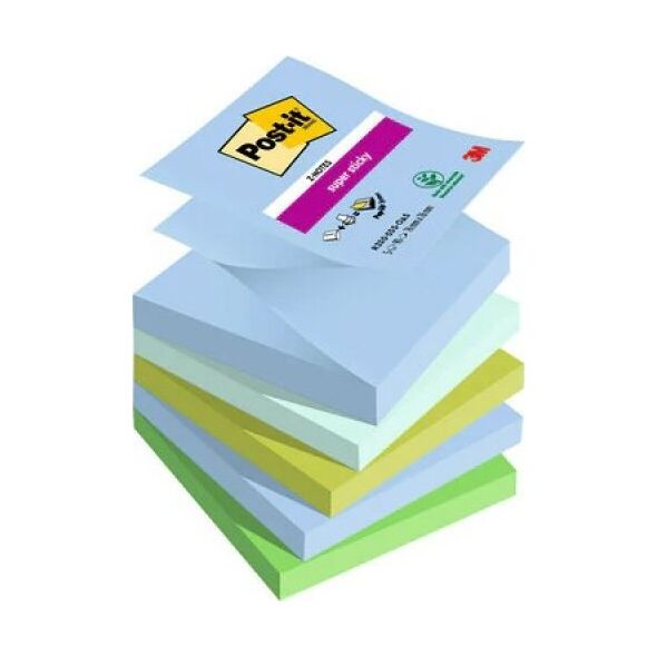 Post-It 3M Bloczek samoprzylepny POST-IT® Super sticky Z-Notes (R330-5SS-OAS), 76x76mm, 5x90 kart.