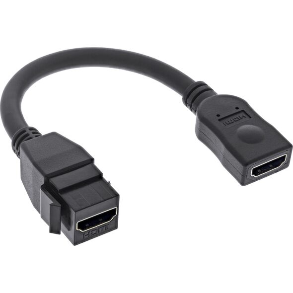 Adapter AV InLine InLine® HDMI Keystone adapter cable 4K/30Hz, HDMI A female/female, black, 0.2m