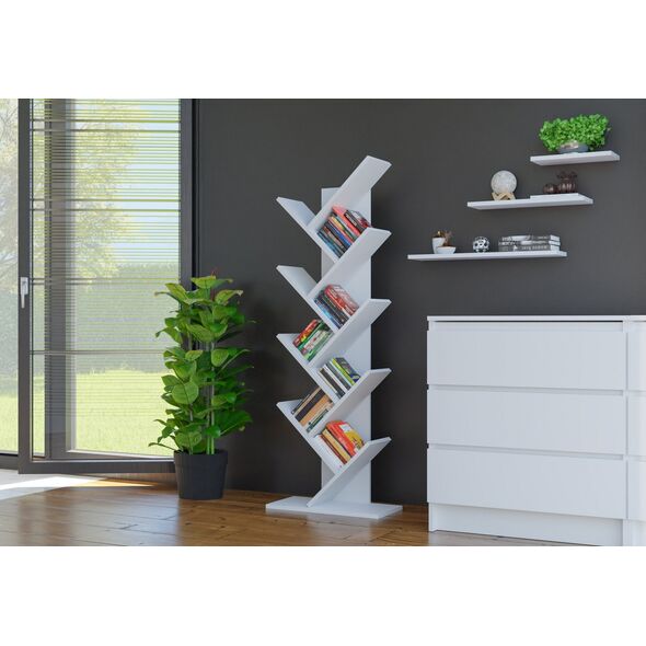 Topeshop REGAŁ STOJĄCY NA KSIĄŻKI PÓŁKI FUNNY BIAŁY