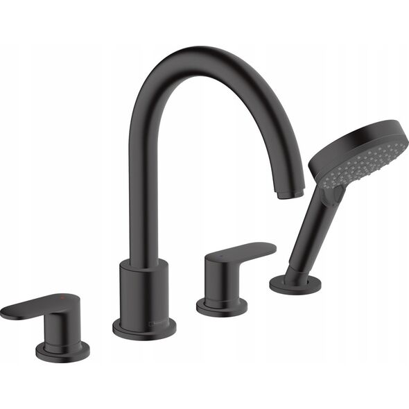Bateria wannowa Hansgrohe Hansgrohe Vernis Blend bateria nawannowa 4-otworowa czarny mat