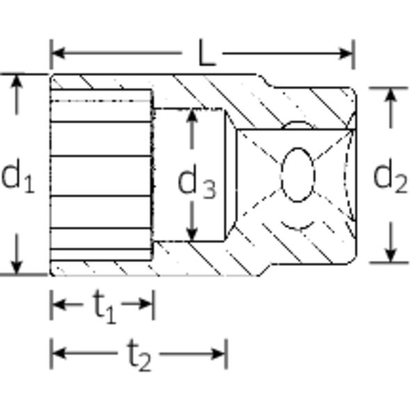 Stahlwille Nasadka 1/2" 32mm,12-kątna, krótka