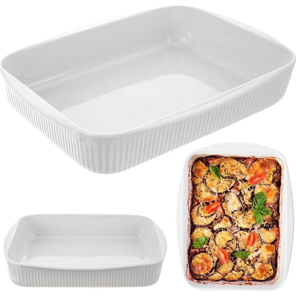 Orion Naczynie forma do zapiekania porcelanowa biała 30,5x24,5x5,5 cm 2,2 l
