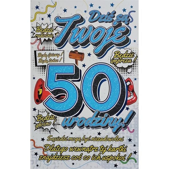 Yeku Karnet Urodzinowy z zawieszką 50