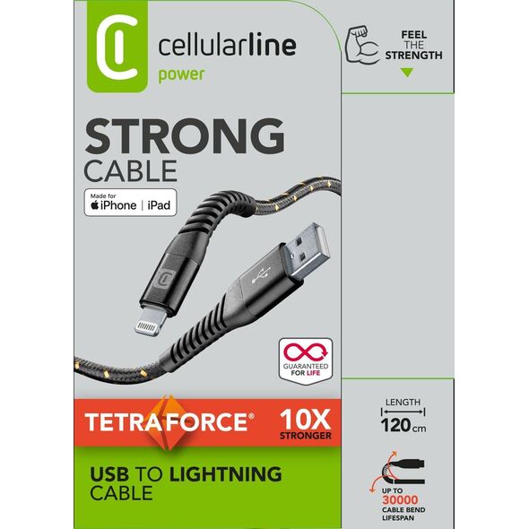 Kabel USB Cellular Line Cellularline Extreme Lightning Datenkabel 1,2m - mfi