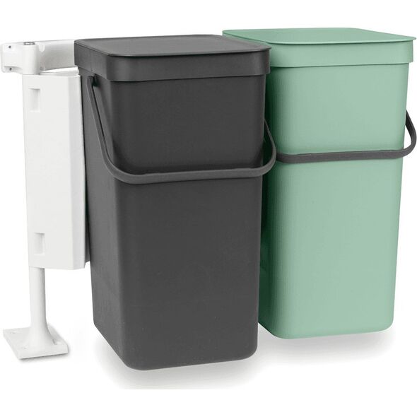 Kosz na śmieci Brabantia Kosz szafkowy Sort&Go 2x16l Jade Green/ Grey 214462