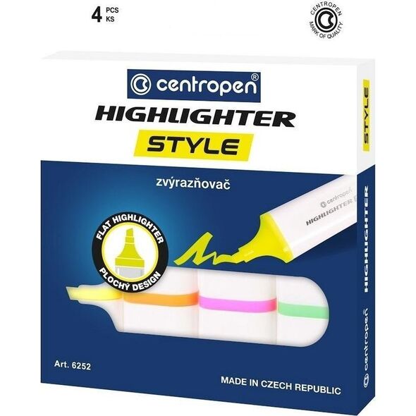 Centropen Zakreślacz fluo 4 kolory