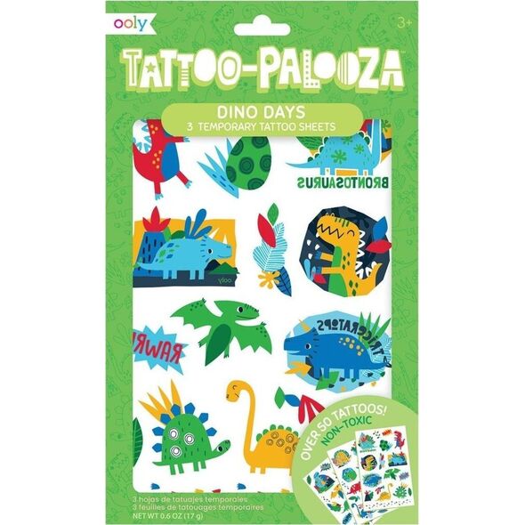 Kolorowe Baloniki Tatuaże zmywalne Tattoo Palooza - Dinozaury