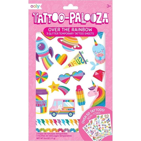 Kolorowe Baloniki Tatuaże zmywalne Tattoo Palooza - Tęczowe