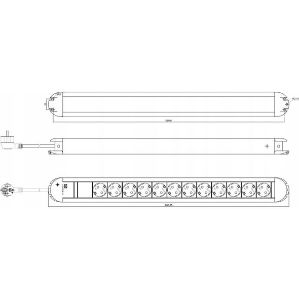 Listwa zasilająca Bachmann Bachmann PRIMO 331.012 12-way power strip (black/silver)