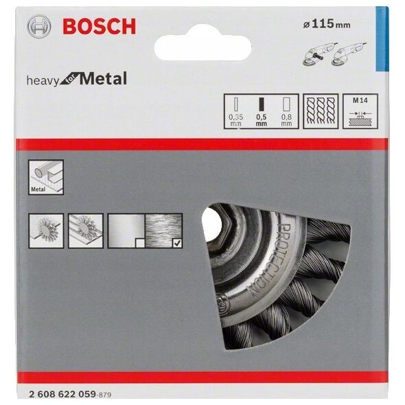 Bosch Bosch disc brush Heavy for Metal, 115mm, knotted (for angle grinders with M14 thread)