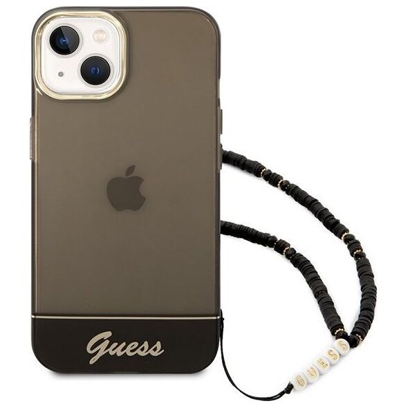 Guess Etui Guess GUHCP14SHGCOHK Apple iPhone 14 czarny/black hardcase Translucent Pearl Strap