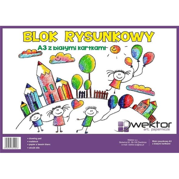 Wektor Blok rysunkowy A3/20K biały (10szt)
