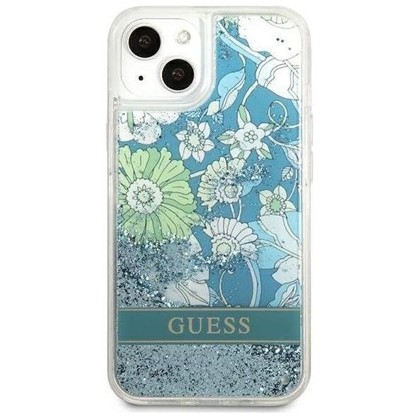 Guess Etui Guess GUHCP13MLFLSN Apple iPhone 13 zielony/green hardcase Flower Liquid Glitter
