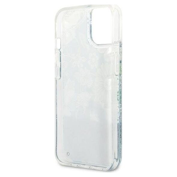 Guess Etui Guess GUHCP13MLFLSN Apple iPhone 13 zielony/green hardcase Flower Liquid Glitter