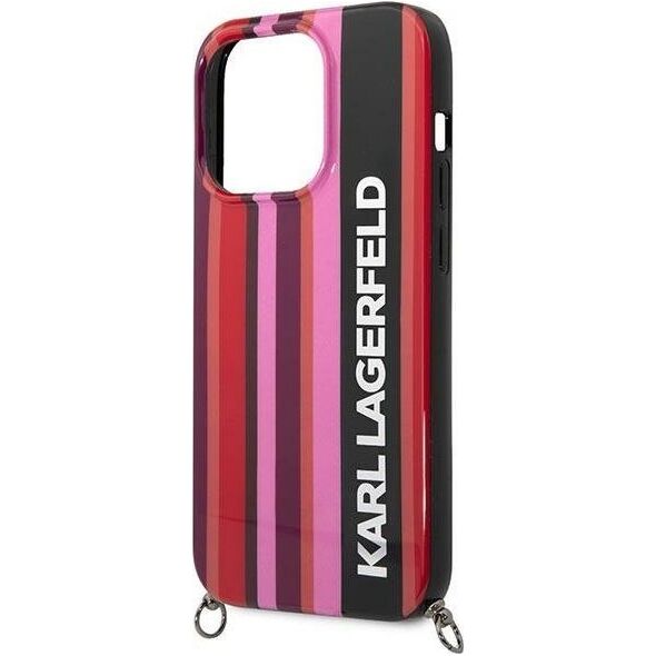 Karl Lagerfeld Etui Karl Lagerfeld KLHCP14XSTSTP Apple iPhone 14 Pro Max hardcase różowy/pink Color Stripes Strap