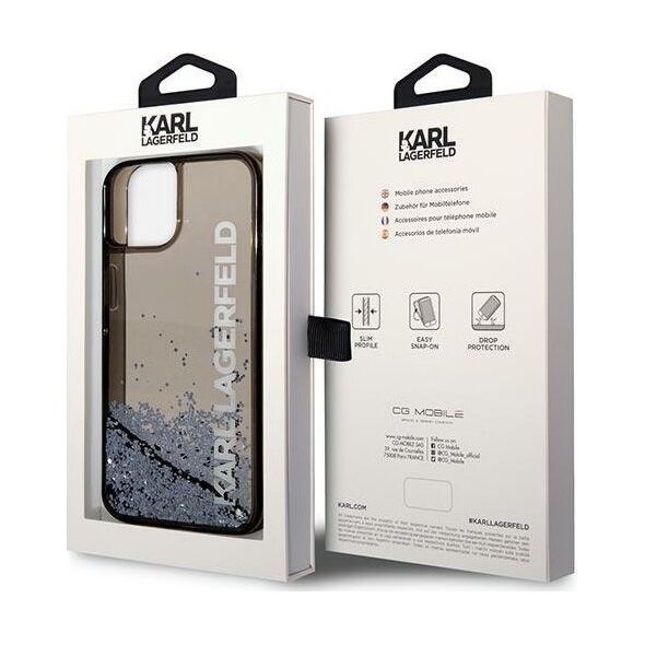 Karl Lagerfeld Etui Karl Lagerfeld KLHCP14SLCKVK Apple iPhone 14 czarny/black hardcase Liquid Glitter Elong