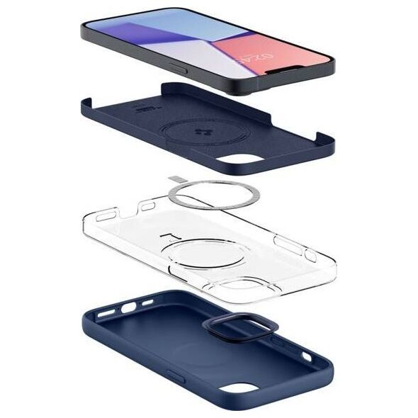 Spigen Etui Spigen Silicone Fit Mag MagSafe Apple iPhone 14 Plus Navy Blue
