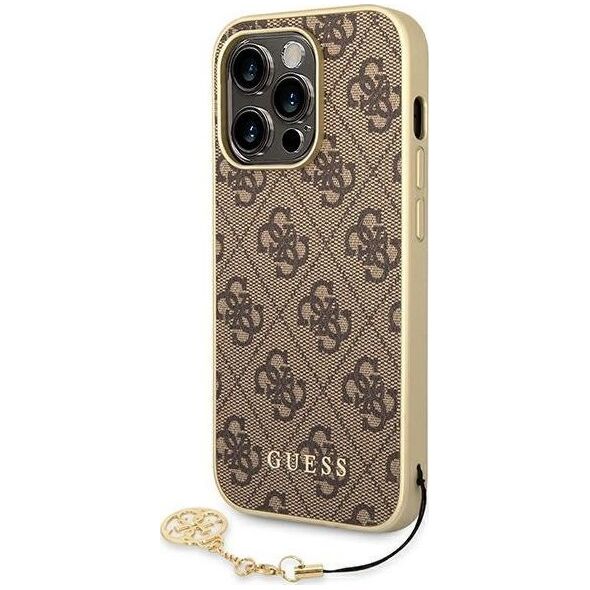 Guess Etui Guess GUHCP14LGF4GBR Apple iPhone 14 Pro brązowy/brown hardcase 4G Charms Collection