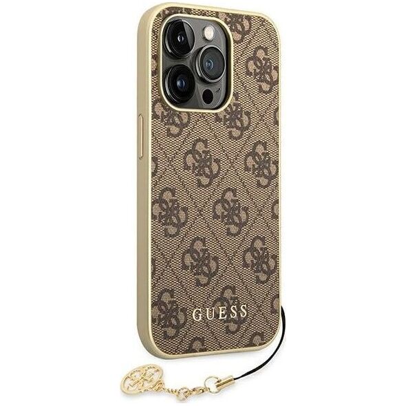 Guess Etui Guess GUHCP14LGF4GBR Apple iPhone 14 Pro brązowy/brown hardcase 4G Charms Collection