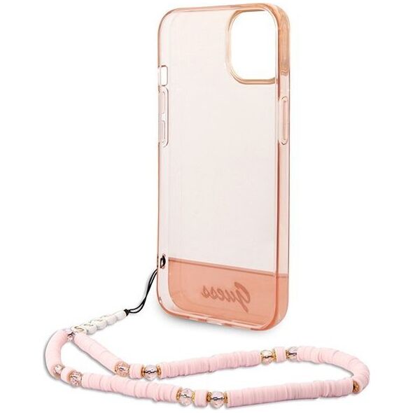 Guess Etui Guess GUHCP14MHGCOHP Apple iPhone 14 Plus różowy/pink hardcase Translucent Pearl Strap
