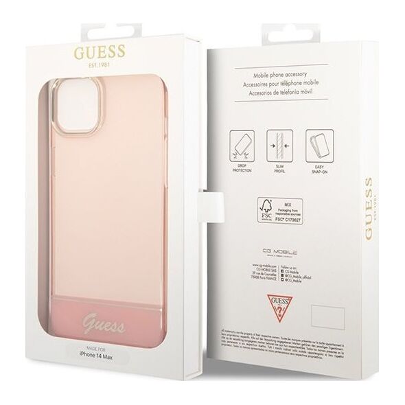 Guess Etui Guess GUHCP14MHGCOP Apple iPhone 14 Plus różowy/pink hardcase Translucent