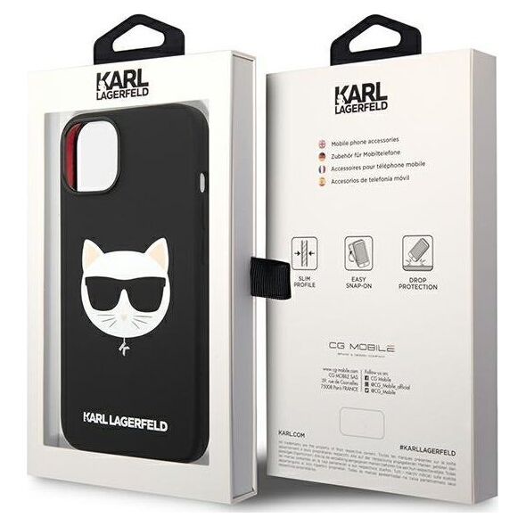 Karl Lagerfeld Etui Karl Lagerfeld KLHMP14MSLCHBK Apple iPhone 14 Plus hardcase czarny/black Silicone Choupette Head Magsafe
