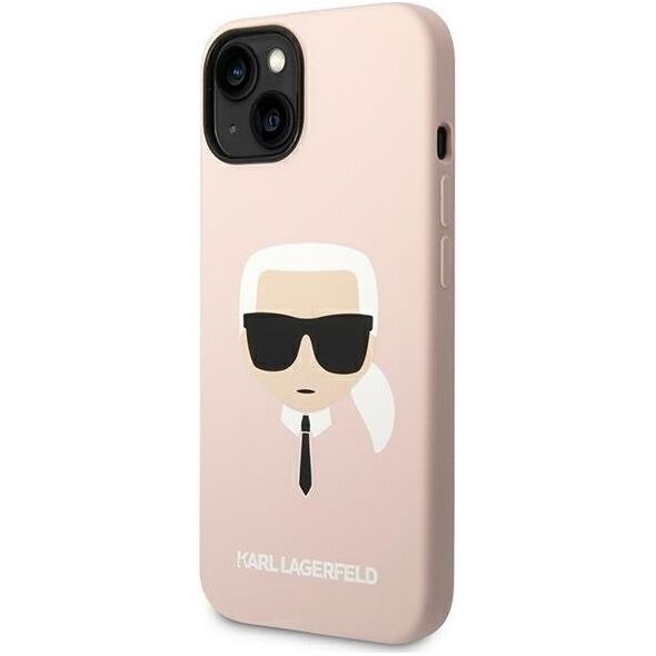 Karl Lagerfeld Etui Karl Lagerfeld KLHMP14MSLKHLP Apple iPhone 14 Plus hardcase jasnoróżowy/light pink Silicone Karl`s Head Magsafe