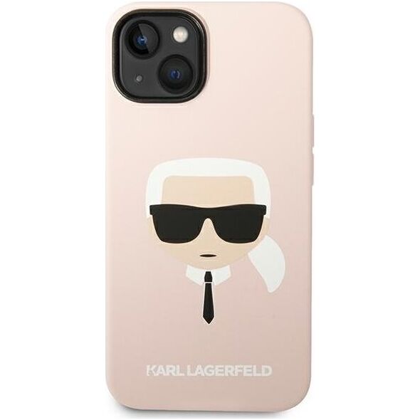 Karl Lagerfeld Etui Karl Lagerfeld KLHMP14MSLKHLP Apple iPhone 14 Plus hardcase jasnoróżowy/light pink Silicone Karl`s Head Magsafe