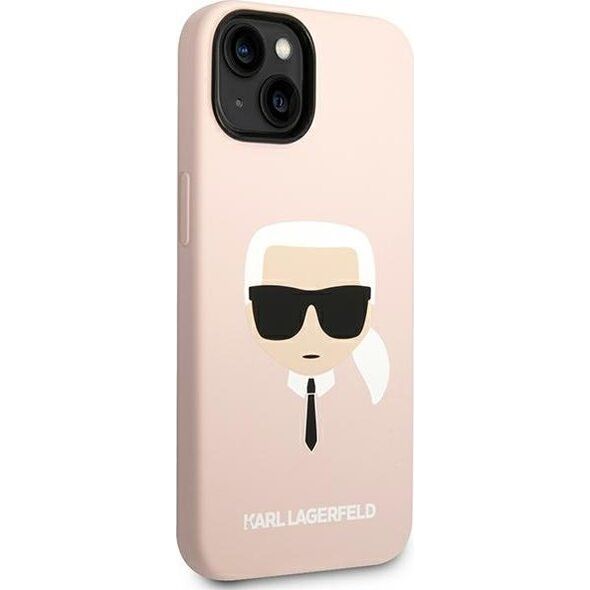 Karl Lagerfeld Etui Karl Lagerfeld KLHMP14MSLKHLP Apple iPhone 14 Plus hardcase jasnoróżowy/light pink Silicone Karl`s Head Magsafe