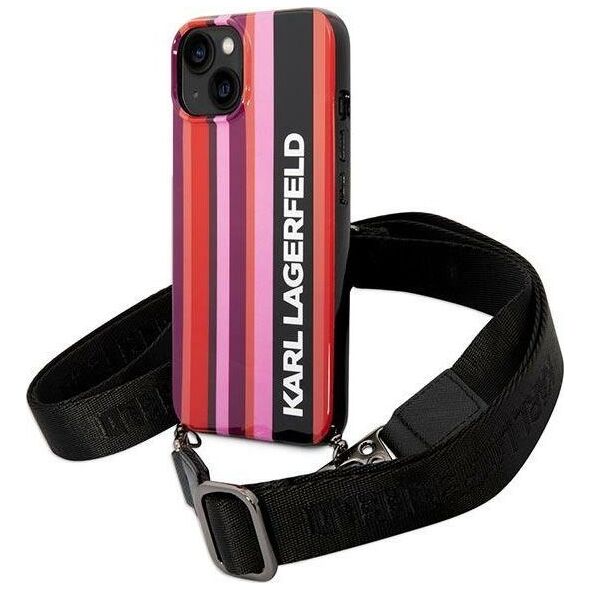 Karl Lagerfeld Etui Karl Lagerfeld KLHCP14SSTSTP Apple iPhone 14 hardcase różowy/pink Color Stripes Strap