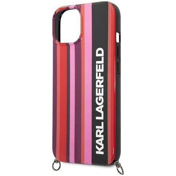 Karl Lagerfeld Etui Karl Lagerfeld KLHCP14SSTSTP Apple iPhone 14 hardcase różowy/pink Color Stripes Strap