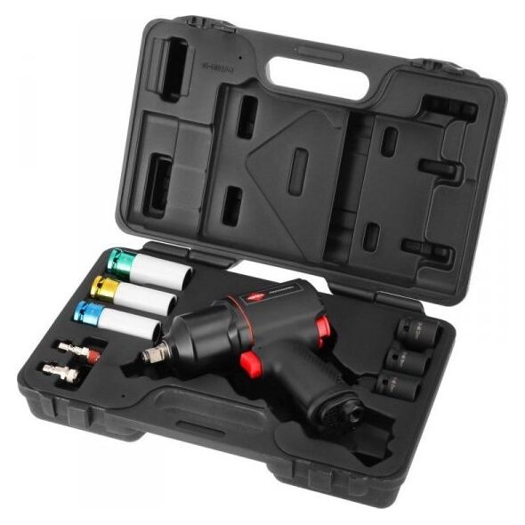 Klucz udarowy Airpress PNEUMATYCZNY KLUCZ UDAROWY 1/2" WALIZKA (45411+ 6 NASADEK)