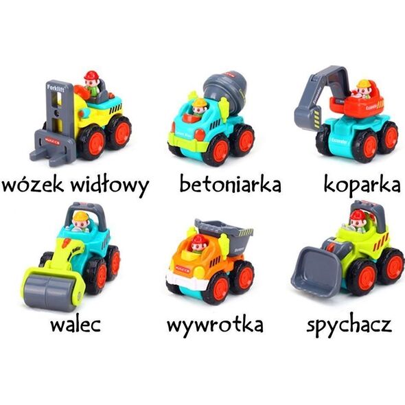 HOLA Autko budowlane Spychacz Dźwig Wywrotka ZA2343