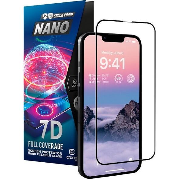 Crong Crong 7D Nano Flexible Glass - Niepękające szkło hybrydowe 9H na cały ekran iPhone 14 Pro