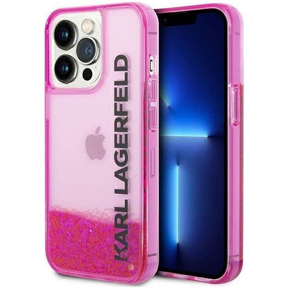 Karl Lagerfeld Karl Lagerfeld KLHCP14LLCKVF iPhone 14 Pro 6,1" różowy/pink hardcase Liquid Glitter Elong