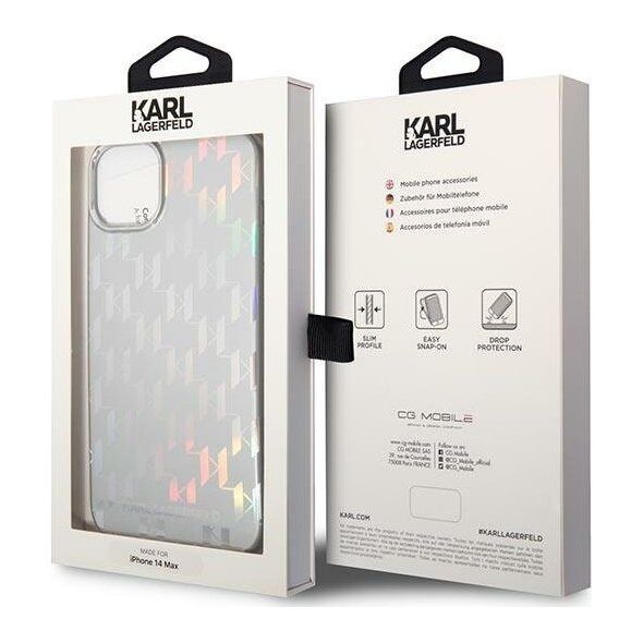 Karl Lagerfeld Karl Lagerfeld KLHCP14MLGMMSV3 iPhone 14 Plus 6,7" hardcase srebrny/silver Monogram Iridescent