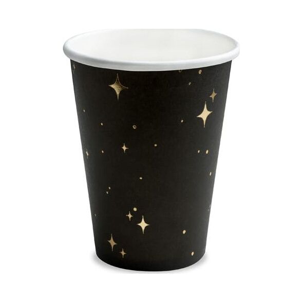 PartyDeco Kubeczki, czarny, 260 ml one size