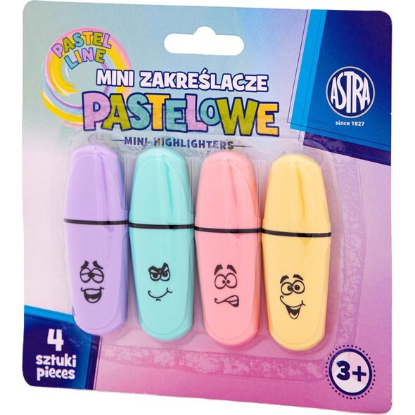 Astra Zakreślacze Mini pastelowe 4 szt blister Astra