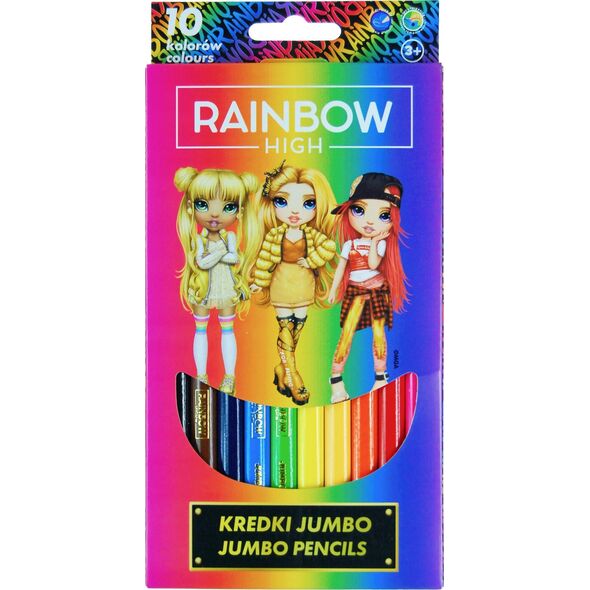 Astra Kredki ołówkowe jumbo 10 kolorów Rainbow High Astra